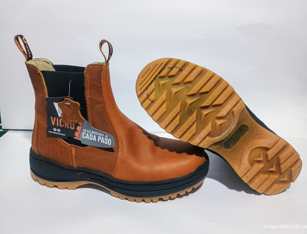 Bota industrial sin casco, VICRO, Piel Origina