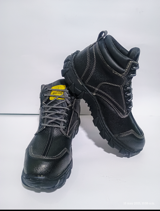 Bota industrial sin casco, Picos, Piel Original.